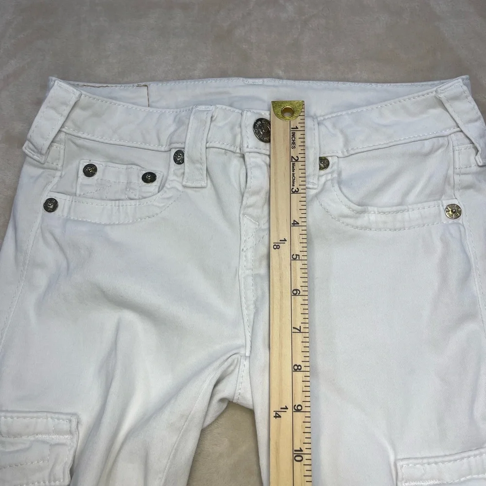 True Religion White Cargo Skinny Jeans Women Size 26 Stretch Zip Ankle - Picture 6 of 8